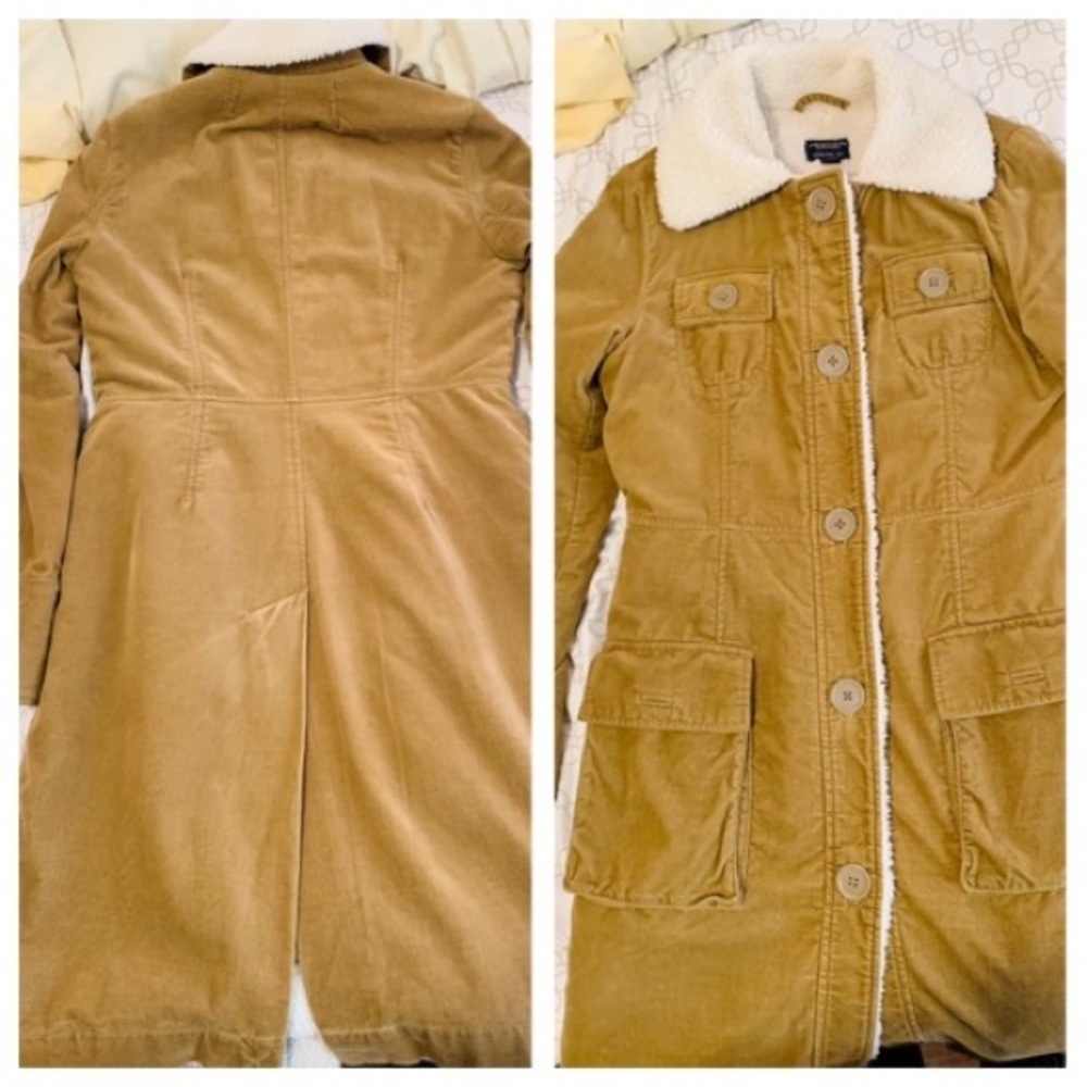 American eagle Sherpa corduroy trench coat medium